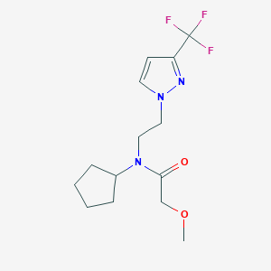 N-cyclopentyl-2-methoxy-N-(2-(3-(trifluoromethyl)-1H-pyrazol-1-yl)ethyl)acetamide