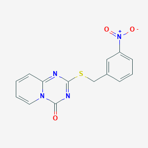 molecular formula C14H10N4O3S B2421998 2-[(3-Nitrophenyl)methylsulfanyl]pyrido[1,2-a][1,3,5]triazin-4-one CAS No. 896331-53-6