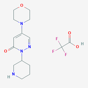 molecular formula C15H21F3N4O4 B2421999 5-Morpholin-4-yl-2-piperidin-3-ylpyridazin-3-one;2,2,2-trifluoroacetic acid CAS No. 2490404-48-1