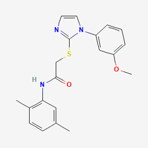 molecular formula C20H21N3O2S B2422002 N-(2,5-二甲基苯基)-2-[1-(3-甲氧基苯基)咪唑-2-基]硫代乙酰胺 CAS No. 851132-31-5