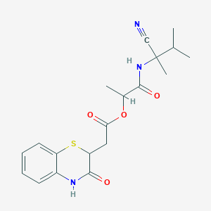molecular formula C19H23N3O4S B2422013 1-[(1-cyano-1,2-dimethylpropyl)carbamoyl]ethyl 2-(3-oxo-3,4-dihydro-2H-1,4-benzothiazin-2-yl)acetate CAS No. 1212216-44-8
