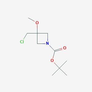 molecular formula C10H18ClNO3 B2422015 Tert-butyl 3-(chloromethyl)-3-methoxyazetidine-1-carboxylate CAS No. 2305252-83-7