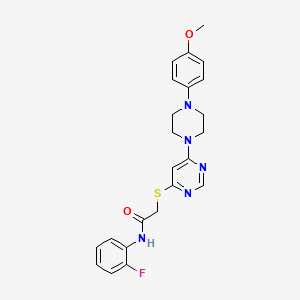 molecular formula C23H24FN5O2S B2422016 N-[4-(5-{1-[2-(4-chlorophenoxy)acetyl]piperidin-3-yl}-1,2,4-oxadiazol-3-yl)phenyl]acetamide CAS No. 1251683-71-2