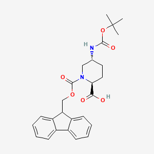 molecular formula C26H30N2O6 B2422017 (2S,5R)-1-(9H-芴-9-基甲氧羰基)-5-[(2-甲基丙-2-基)氧羰基氨基]哌啶-2-羧酸 CAS No. 2413848-67-4