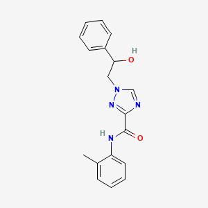 molecular formula C18H18N4O2 B2422019 1-(2-hydroxy-2-phenylethyl)-N-(2-methylphenyl)-1H-1,2,4-triazole-3-carboxamide CAS No. 2108489-33-2