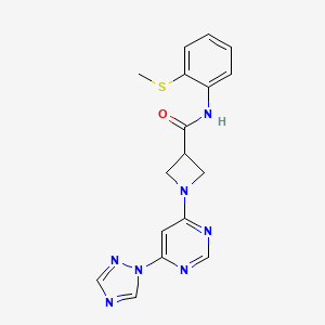1-(6-(1H-1,2,4-triazol-1-yl)pyrimidin-4-yl)-N-(2-(methylthio)phenyl)azetidine-3-carboxamide