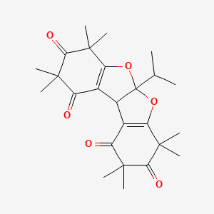molecular formula C25H32O6 B2422025 2,2,4,4,7,7,9,9-Octamethyl-5abeta-isopropyl-1,2,3,4,5a,7,8,9,10,10bbeta-decahydrobenzofuro[2,3-b]benzofuran-1,3,8,10-tetraone CAS No. 1079988-19-4