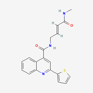 (E)-N-(4-(methylamino)-4-oxobut-2-en-1-yl)-2-(thiophen-2-yl)quinoline-4-carboxamide