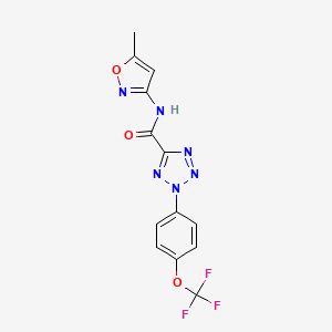 molecular formula C13H9F3N6O3 B2422037 N-(5-methylisoxazol-3-yl)-2-(4-(trifluoromethoxy)phenyl)-2H-tetrazole-5-carboxamide CAS No. 1396676-75-7