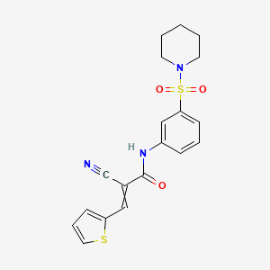 2-cyano-N-[3-(piperidine-1-sulfonyl)phenyl]-3-(thiophen-2-yl)prop-2-enamide
