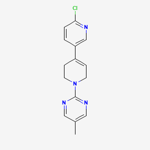 molecular formula C15H15ClN4 B2422045 2-[4-(6-Chloropyridin-3-yl)-3,6-dihydro-2H-pyridin-1-yl]-5-methylpyrimidine CAS No. 2248248-69-1