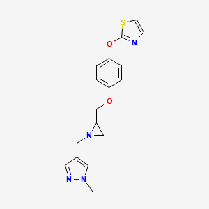 2-[4-[[1-[(1-Methylpyrazol-4-yl)methyl]aziridin-2-yl]methoxy]phenoxy]-1,3-thiazole