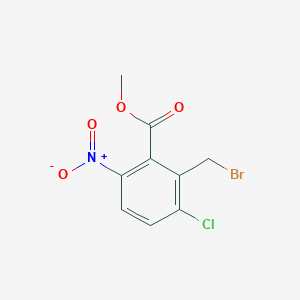 molecular formula C9H7BrClNO4 B2422055 Methyl 2-(bromomethyl)-3-chloro-6-nitrobenzoate CAS No. 2098310-08-6