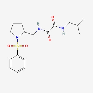 molecular formula C17H25N3O4S B2422063 N1-isobutyl-N2-((1-(phenylsulfonyl)pyrrolidin-2-yl)methyl)oxalamide CAS No. 896269-74-2
