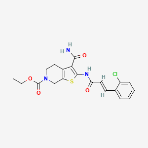 B2422067 (E)-ethyl 3-carbamoyl-2-(3-(2-chlorophenyl)acrylamido)-4,5-dihydrothieno[2,3-c]pyridine-6(7H)-carboxylate CAS No. 864926-02-3