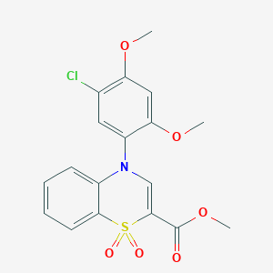 molecular formula C18H16ClNO6S B2422071 methyl 4-(5-chloro-2,4-dimethoxyphenyl)-4H-1,4-benzothiazine-2-carboxylate 1,1-dioxide CAS No. 1291869-21-0