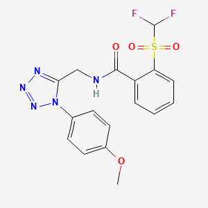 molecular formula C17H15F2N5O4S B2422076 2-((difluoromethyl)sulfonyl)-N-((1-(4-methoxyphenyl)-1H-tetrazol-5-yl)methyl)benzamide CAS No. 941921-92-2