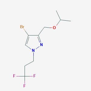molecular formula C10H14BrF3N2O B2422098 4-bromo-3-(isopropoxymethyl)-1-(3,3,3-trifluoropropyl)-1H-pyrazole CAS No. 1856084-82-6