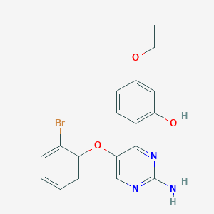 molecular formula C18H16BrN3O3 B2422099 2-[2-Amino-5-(2-bromophenoxy)pyrimidin-4-yl]-5-ethoxyphenol CAS No. 877800-59-4