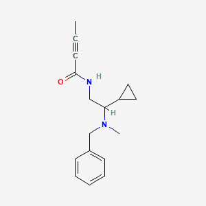 molecular formula C17H22N2O B2422103 N-[2-[Benzyl(methyl)amino]-2-cyclopropylethyl]but-2-ynamide CAS No. 2411253-60-4