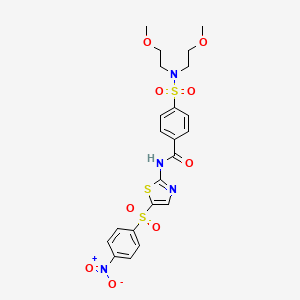 4-(N,N-bis(2-methoxyethyl)sulfamoyl)-N-(5-((4-nitrophenyl)sulfonyl)thiazol-2-yl)benzamide
