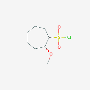 molecular formula C8H15ClO3S B2422122 （1S，2R）-2-甲氧基环庚烷-1-磺酰氯 CAS No. 2137548-54-8