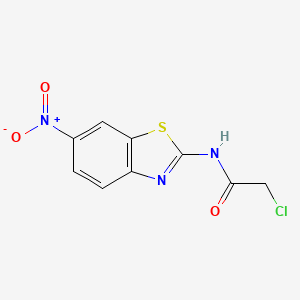 molecular formula C9H6ClN3O3S B2422125 2-chloro-N-(6-nitro-1,3-benzothiazol-2-yl)acetamide CAS No. 73458-37-4