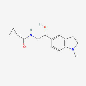 molecular formula C15H20N2O2 B2422126 N-(2-hydroxy-2-(1-methylindolin-5-yl)ethyl)cyclopropanecarboxamide CAS No. 1705760-17-3