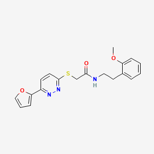 molecular formula C19H19N3O3S B2422127 2-[6-(furan-2-yl)pyridazin-3-yl]sulfanyl-N-[2-(2-methoxyphenyl)ethyl]acetamide CAS No. 872704-61-5