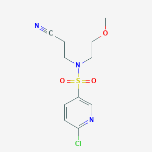 molecular formula C11H14ClN3O3S B2422133 6-chloro-N-(2-cyanoethyl)-N-(2-methoxyethyl)pyridine-3-sulfonamide CAS No. 1333912-66-5