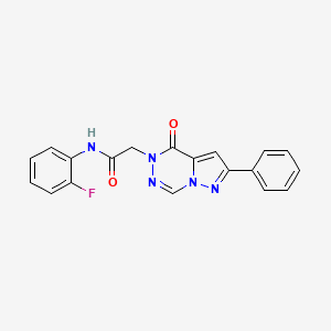 molecular formula C19H14FN5O2 B2422136 N-(2-氟苯基)-2-(4-氧代-2-苯基吡唑并[1,5-d][1,2,4]三嗪-5(4H)-基)乙酰胺 CAS No. 1020968-38-0