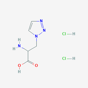 molecular formula C5H10Cl2N4O2 B2422154 2-Amino-3-(triazol-1-yl)propanoic acid;dihydrochloride CAS No. 2416231-09-7