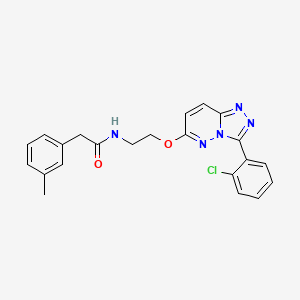molecular formula C22H20ClN5O2 B2422155 N-(2-((3-(2-chlorophenyl)-[1,2,4]triazolo[4,3-b]pyridazin-6-yl)oxy)ethyl)-2-(m-tolyl)acetamide CAS No. 1021066-56-7