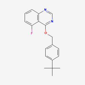 molecular formula C19H19FN2O B2422159 4-[(4-叔丁基苯基)甲氧基]-5-氟喹唑啉 CAS No. 866009-22-5