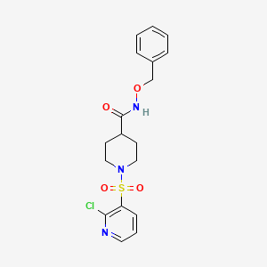molecular formula C18H20ClN3O4S B2422168 1-(2-氯吡啶-3-基)磺酰基-N-苯甲氧基哌啶-4-羧酰胺 CAS No. 1111441-61-2