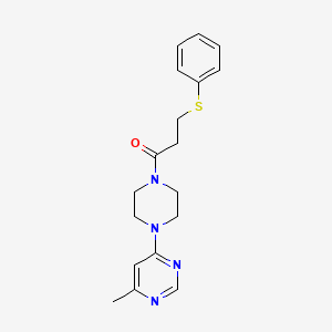 molecular formula C18H22N4OS B2422175 1-(4-(6-甲基嘧啶-4-基)哌嗪-1-基)-3-(苯硫基)丙烷-1-酮 CAS No. 1396686-83-1