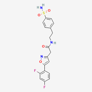 molecular formula C19H17F2N3O4S B2422176 2-[5-(2,4-difluorophenyl)-1,2-oxazol-3-yl]-N-[2-(4-sulfamoylphenyl)ethyl]acetamide CAS No. 1105242-76-9