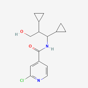 molecular formula C15H19ClN2O2 B2422178 2-chloro-N-(1,2-dicyclopropyl-3-hydroxypropyl)pyridine-4-carboxamide CAS No. 2094408-08-7
