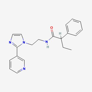 molecular formula C20H22N4O B2422184 2-苯基-N-(2-(2-(吡啶-3-基)-1H-咪唑-1-基)乙基)丁酰胺 CAS No. 2034281-58-6