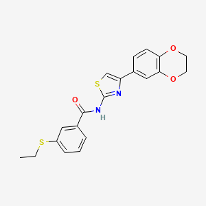 N-(4-(2,3-dihydrobenzo[b][1,4]dioxin-6-yl)thiazol-2-yl)-3-(ethylthio)benzamide