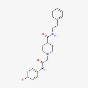 molecular formula C22H26FN3O2 B2422206 1-(2-((4-氟苯基)氨基)-2-氧代乙基)-N-苯乙基哌啶-4-甲酰胺 CAS No. 941928-73-0