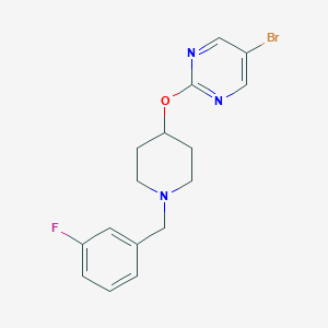 molecular formula C16H17BrFN3O B2422211 5-Bromo-2-[1-[(3-fluorophenyl)methyl]piperidin-4-yl]oxypyrimidine CAS No. 2380087-13-6