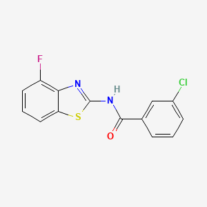 molecular formula C14H8ClFN2OS B2422212 3-氯-N-(4-氟-1,3-苯并噻唑-2-基)苯甲酰胺 CAS No. 906785-29-3