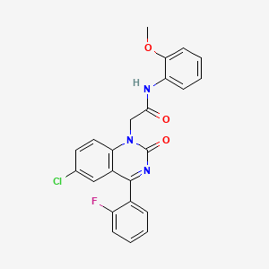 molecular formula C23H17ClFN3O3 B2422217 2-(6-chloro-4-(2-fluorophenyl)-2-oxoquinazolin-1(2H)-yl)-N-(2-methoxyphenyl)acetamide CAS No. 932530-95-5