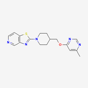 molecular formula C17H19N5OS B2422226 2-(4-(((6-Methylpyrimidin-4-yl)oxy)methyl)piperidin-1-yl)thiazolo[4,5-c]pyridine CAS No. 2310097-81-3