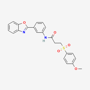 molecular formula C23H20N2O5S B2422228 N-(3-(benzo[d]oxazol-2-yl)phenyl)-3-((4-methoxyphenyl)sulfonyl)propanamide CAS No. 941902-26-7