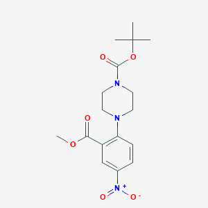 molecular formula C17H23N3O6 B2422232 Tert-butyl 4-[2-(methoxycarbonyl)-4-nitrophenyl]piperazine-1-carboxylate CAS No. 870703-73-4