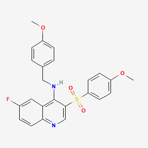 molecular formula C24H21FN2O4S B2422238 6-fluoro-N-(4-methoxybenzyl)-3-((4-methoxyphenyl)sulfonyl)quinolin-4-amine CAS No. 897624-51-0