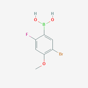 molecular formula C7H7BBrFO3 B2422240 5-Bromo-2-fluoro-4-methoxyphenylboronic acid CAS No. 2377605-83-7