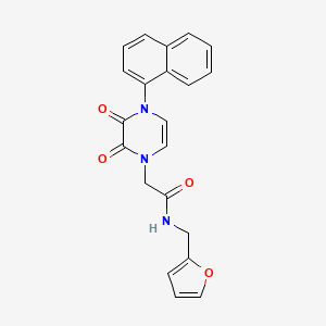 N-(furan-2-ylmethyl)-2-(4-naphthalen-1-yl-2,3-dioxopyrazin-1-yl)acetamide